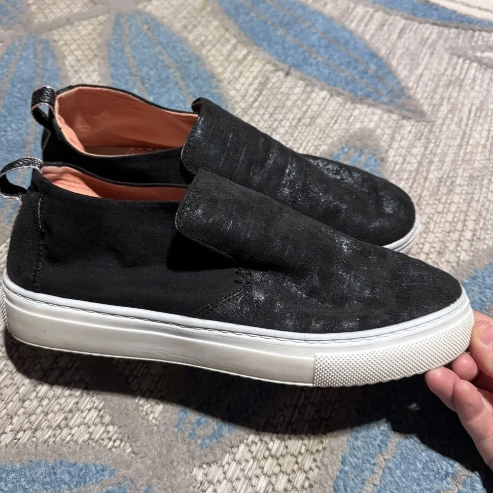 Hey Dude Peyton Croco slip on shoes black Size 10